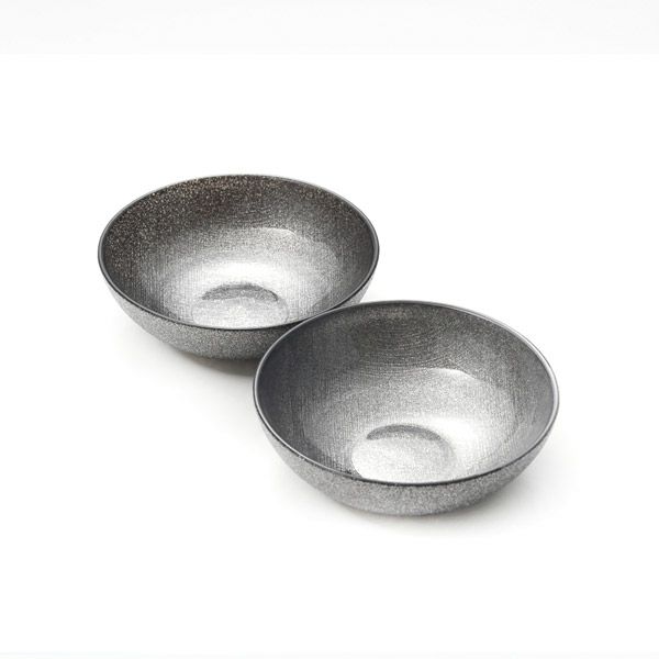 Vetro Felice ヴェトロ フェリーチェ グリッター ロウボウル 14cm ダークグレイ ペア