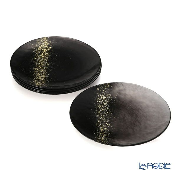 Vetro Felice ヴェトロ フェリーチェ ホライズン プレート 28cm ブラック 6枚セット