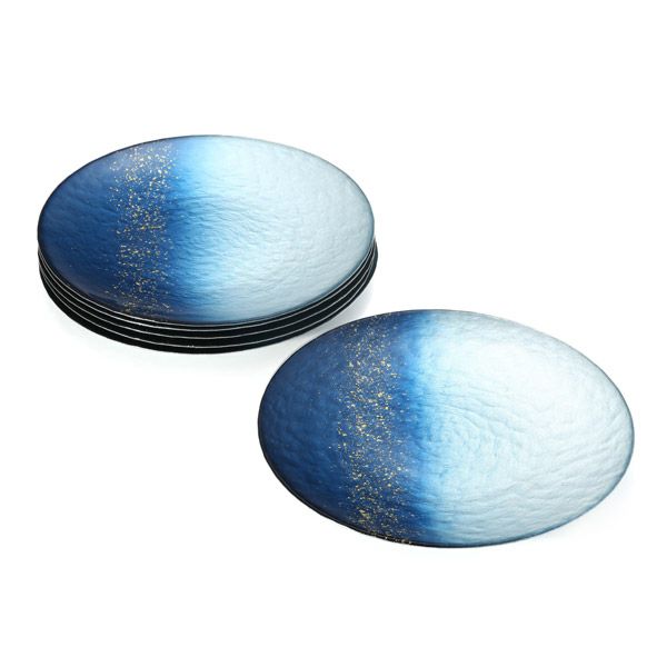 Vetro Felice ヴェトロ フェリーチェ ホライズン プレート 28cm ブルー 6枚セット