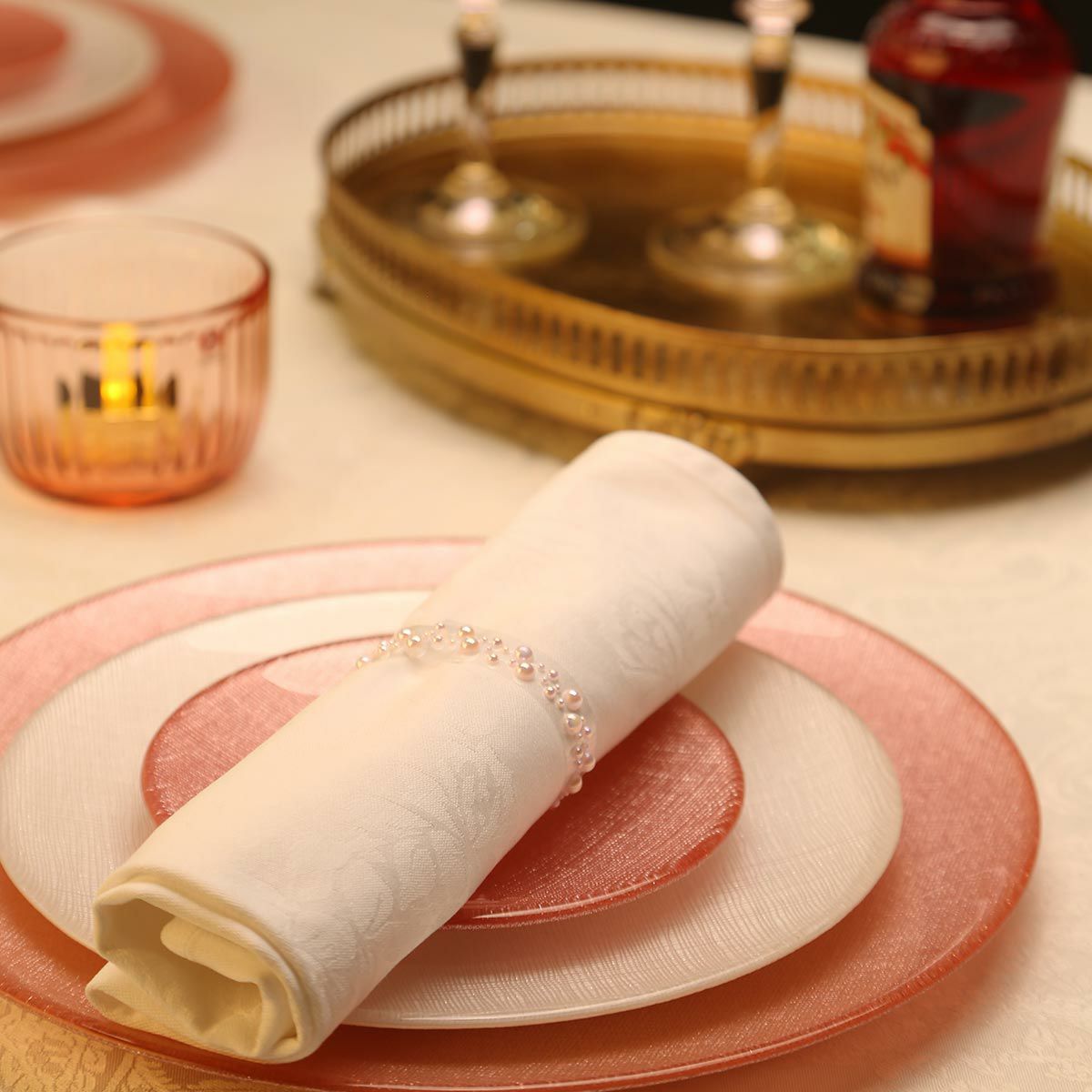 Vetro Felice ヴェトロ フェリーチェ グリッター プレート 14cm ヴィンテージローズピンク 4枚セット