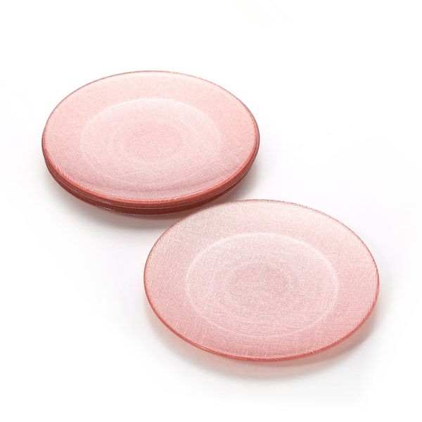 Vetro Felice ヴェトロ フェリーチェ グリッター プレート 21cm ヴィンテージローズピンク 4枚セット