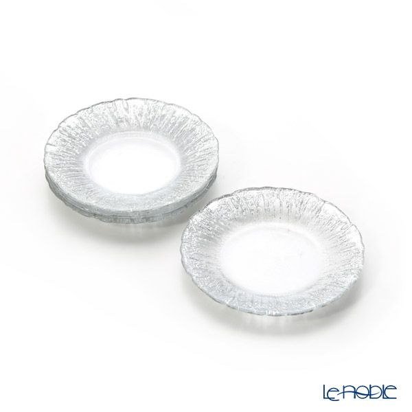 Vetro Felice ヴェトロ フェリーチェ フラッシュ プレート 15cm クリア＆シルバー 4枚セット