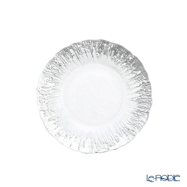 Vetro Felice ヴェトロ フェリーチェ フラッシュ プレート 15cm クリア＆シルバー 4枚セット