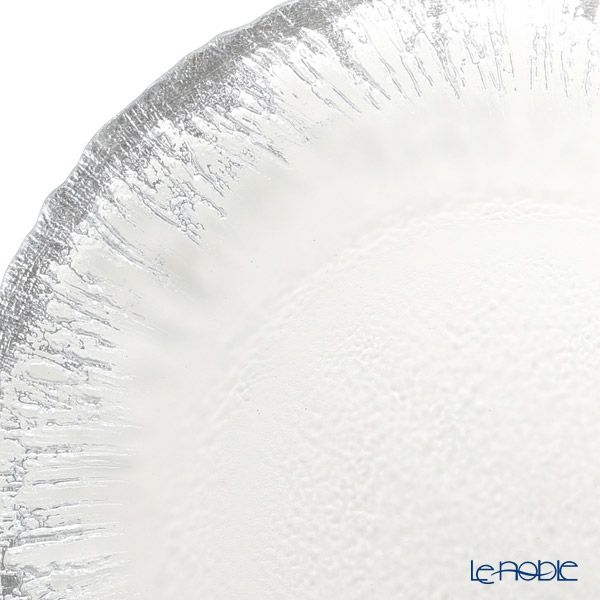 Vetro Felice ヴェトロ フェリーチェ フラッシュ プレート 15cm クリア＆シルバー 4枚セット