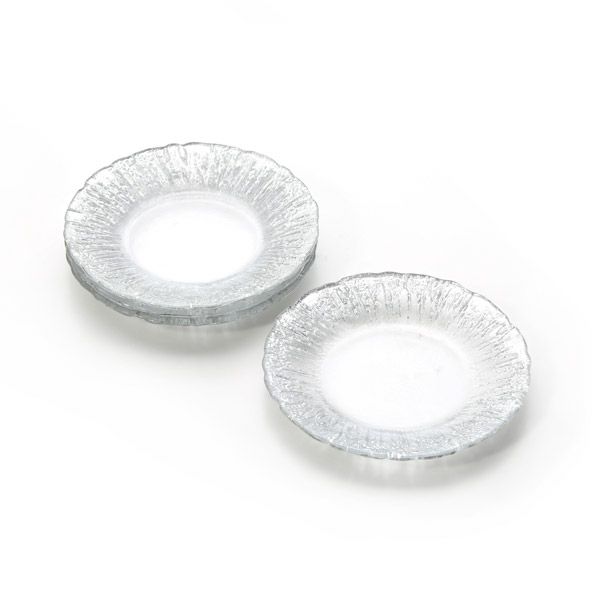 Vetro Felice ヴェトロ フェリーチェ フラッシュ プレート 15cm クリア＆シルバー 4枚セット