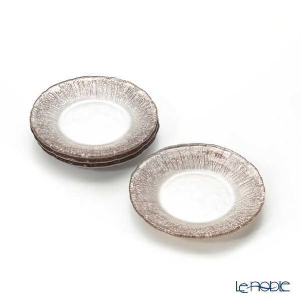 Vetro Felice ヴェトロ フェリーチェ フラッシュ プレート 15cm ホワイトパール＆ジンジャー 4枚セット