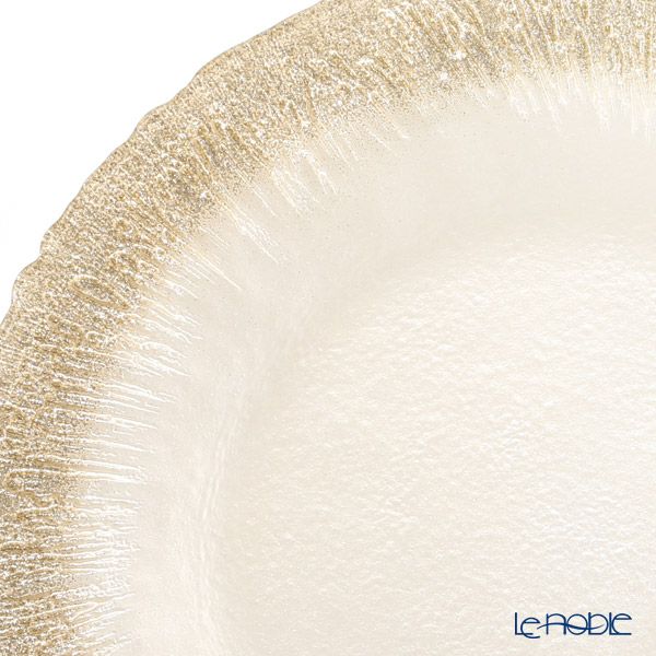 Vetro Felice ヴェトロ フェリーチェ フラッシュ プレート 15cm ホワイトパール＆ジンジャー 4枚セット