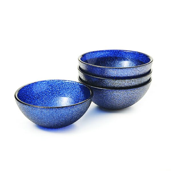 Vetro Felice ヴェトロ フェリーチェ グリッター ミニボウル 9cm ダークブルー 4個セット