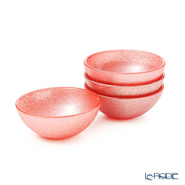 Vetro Felice ヴェトロ フェリーチェ グリッター ミニボウル 9cm ヴィンテージローズピンク 4個セット