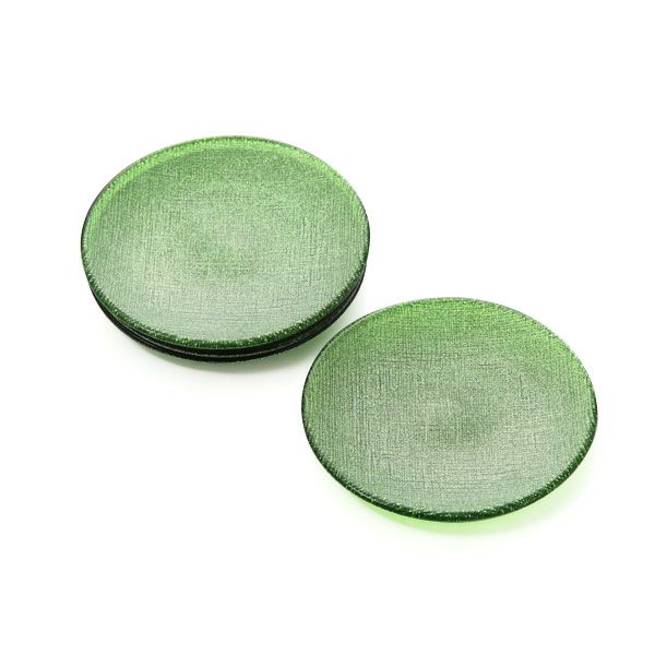 Vetro Felice ヴェトロ フェリーチェ グリッター プレート 14cm ライトグリーン 4枚セット