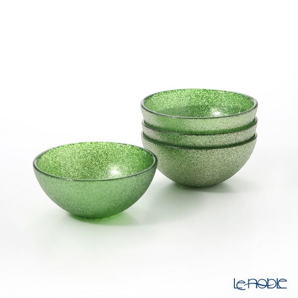 Vetro Felice ヴェトロ フェリーチェ グリッター ミニボウル 9cm ライトグリーン 4個セット