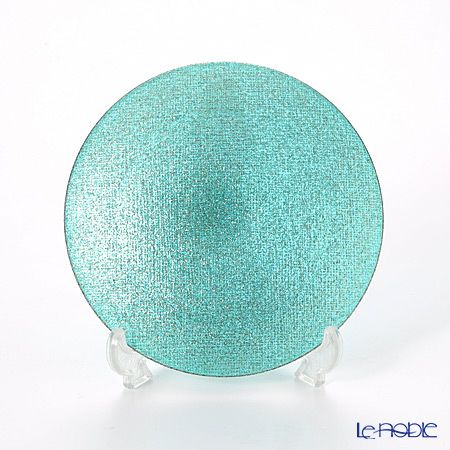 Vetro Felice ヴェトロ フェリーチェ グリッター プレート 14cm アクアブルー 4枚セット