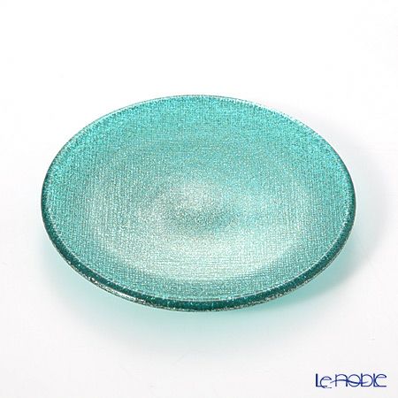 Vetro Felice ヴェトロ フェリーチェ グリッター プレート 14cm アクアブルー 4枚セット