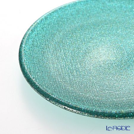 Vetro Felice ヴェトロ フェリーチェ グリッター プレート 14cm アクアブルー 4枚セット