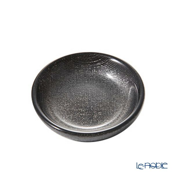 Vetro Felice ヴェトロ フェリーチェ グリッター ミニプレート／豆皿 9cm ダークグレイ 4枚セット