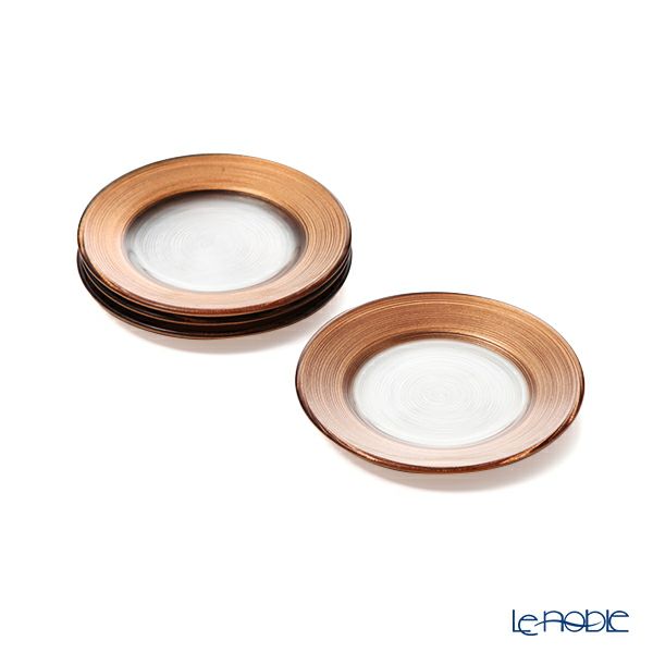 Vetro Felice ヴェトロ フェリーチェ サークル プレート 15cm ブラウン 4枚セット