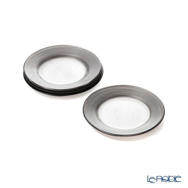 Vetro Felice ヴェトロ フェリーチェ サークル プレート 15cm グレー 4枚セット