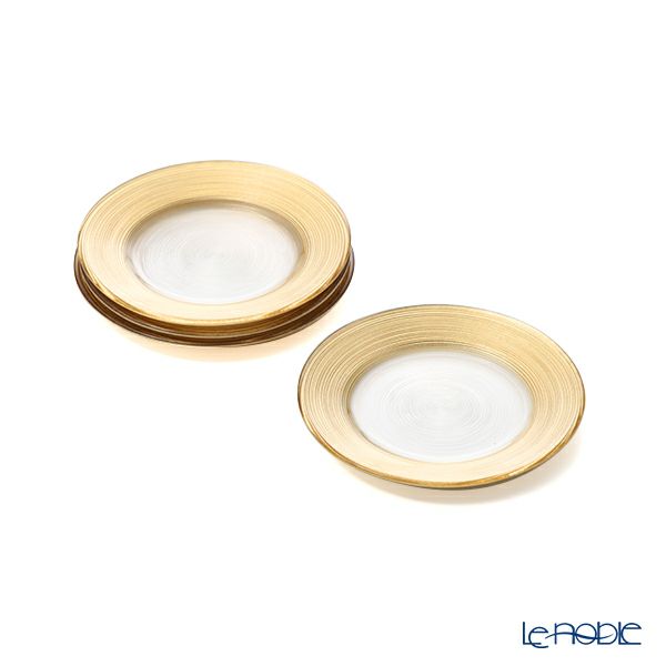Vetro Felice ヴェトロ フェリーチェ サークル プレート 15cm ゴールド 4枚セット
