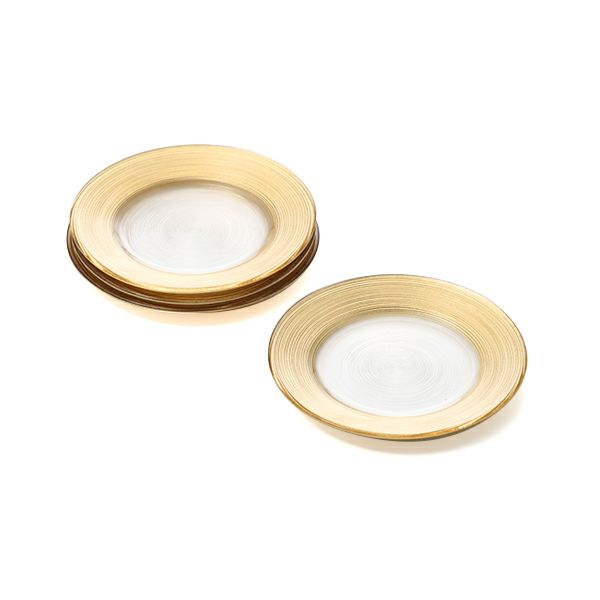 Vetro Felice ヴェトロ フェリーチェ サークル プレート 15cm ゴールド 4枚セット
