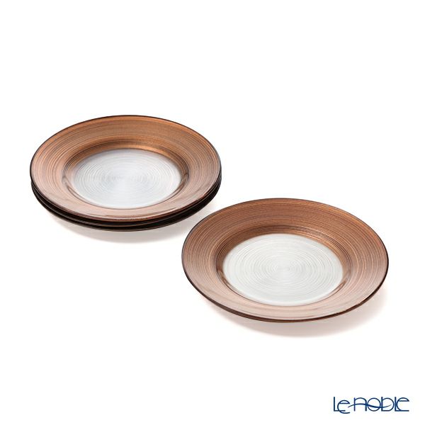 Vetro Felice ヴェトロ フェリーチェ サークル プレート 21cm ブラウン 4枚セット