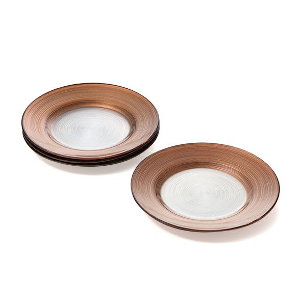 Vetro Felice ヴェトロ フェリーチェ サークル プレート 21cm ブラウン 4枚セット