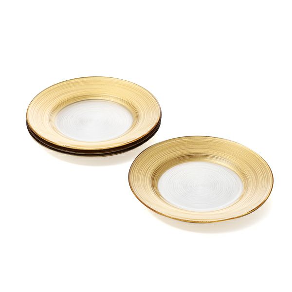 Vetro Felice ヴェトロ フェリーチェ サークル プレート 21cm ゴールド 4枚セット