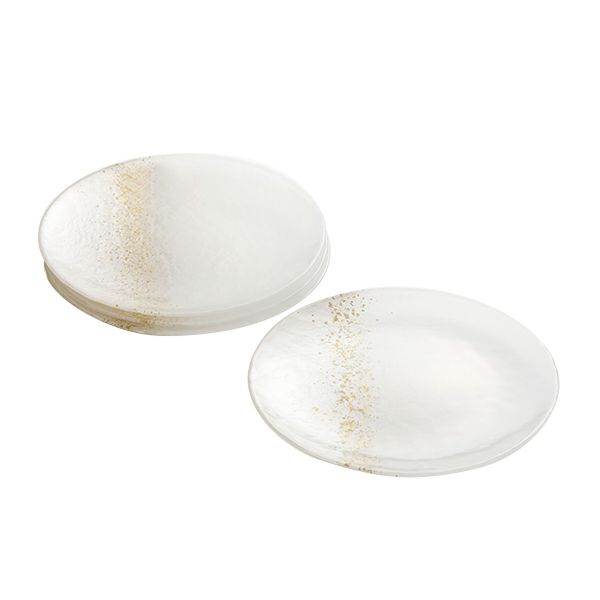 Vetro Felice ヴェトロ フェリーチェ ホライズン プレート 22cm ホワイト 4枚セット