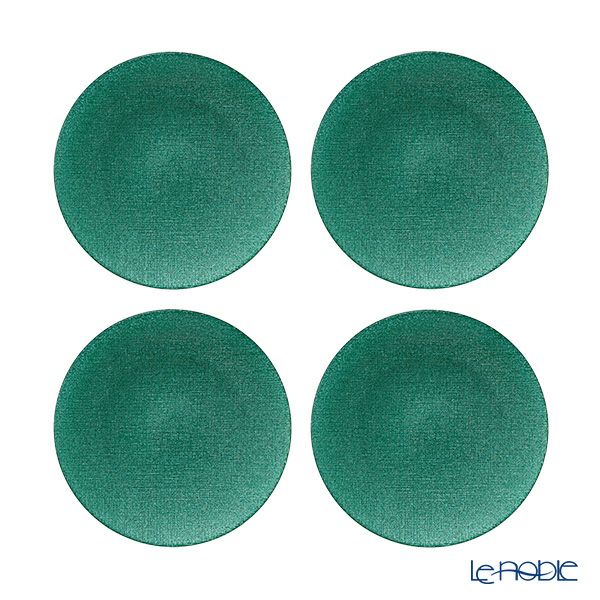 Vetro Felice ヴェトロ フェリーチェ グリッター プレート 21cm アクアブルー 4枚セット