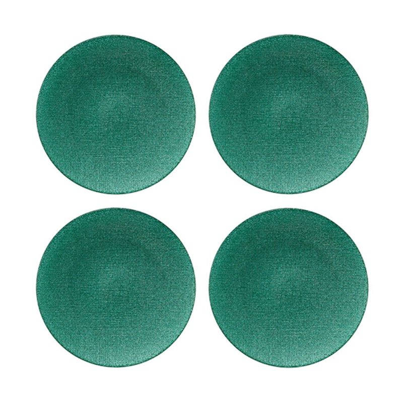 Vetro Felice ヴェトロ フェリーチェ グリッター プレート 21cm アクアブルー 4枚セット