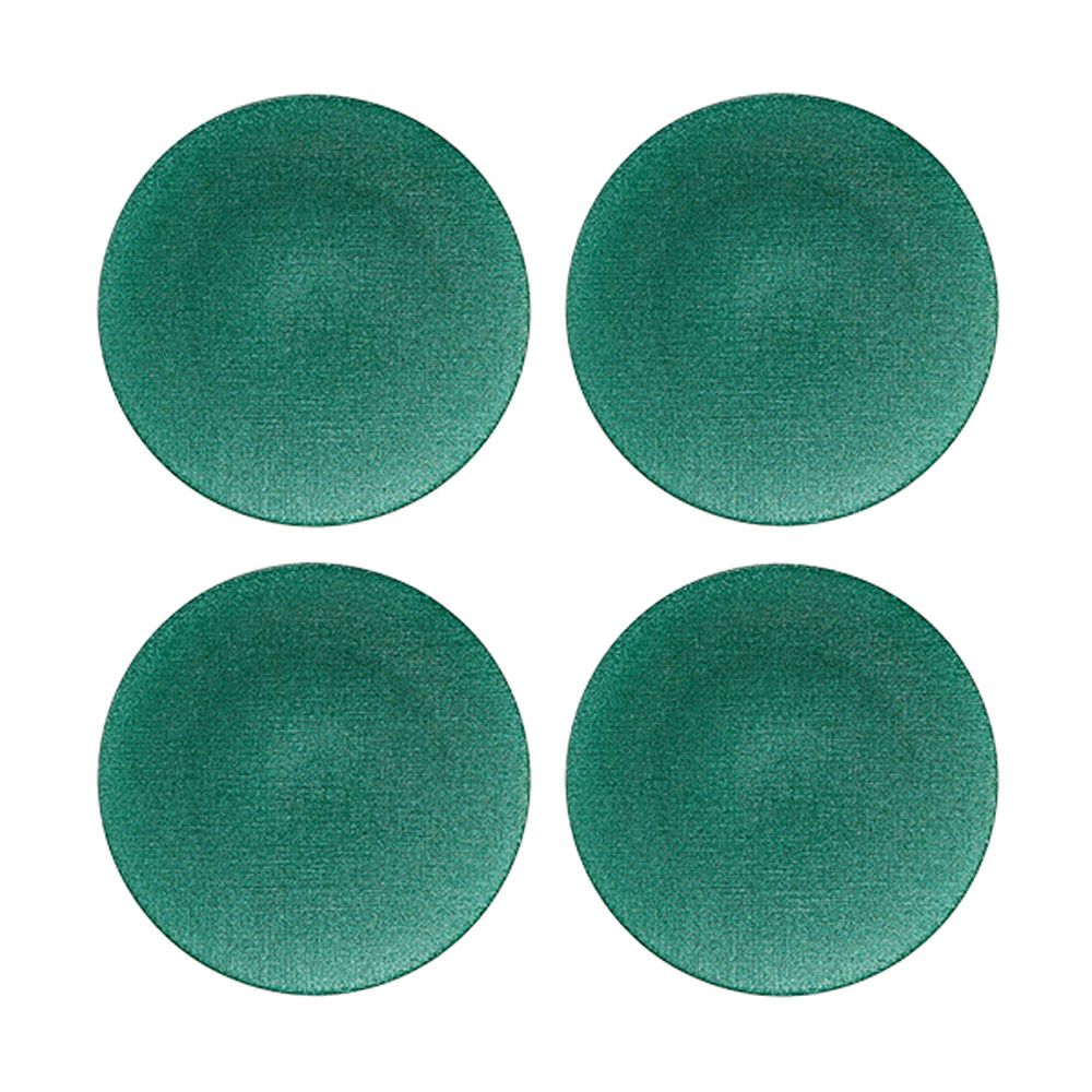 Vetro Felice ヴェトロ フェリーチェ グリッター プレート 21cm アクアブルー 4枚セット