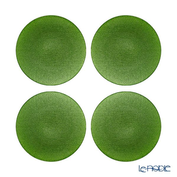 Vetro Felice ヴェトロ フェリーチェ グリッター プレート 21cm ライトグリーン 4枚セット