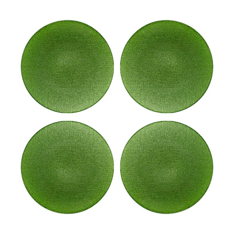 Vetro Felice ヴェトロ フェリーチェ グリッター プレート 21cm ライトグリーン 4枚セット