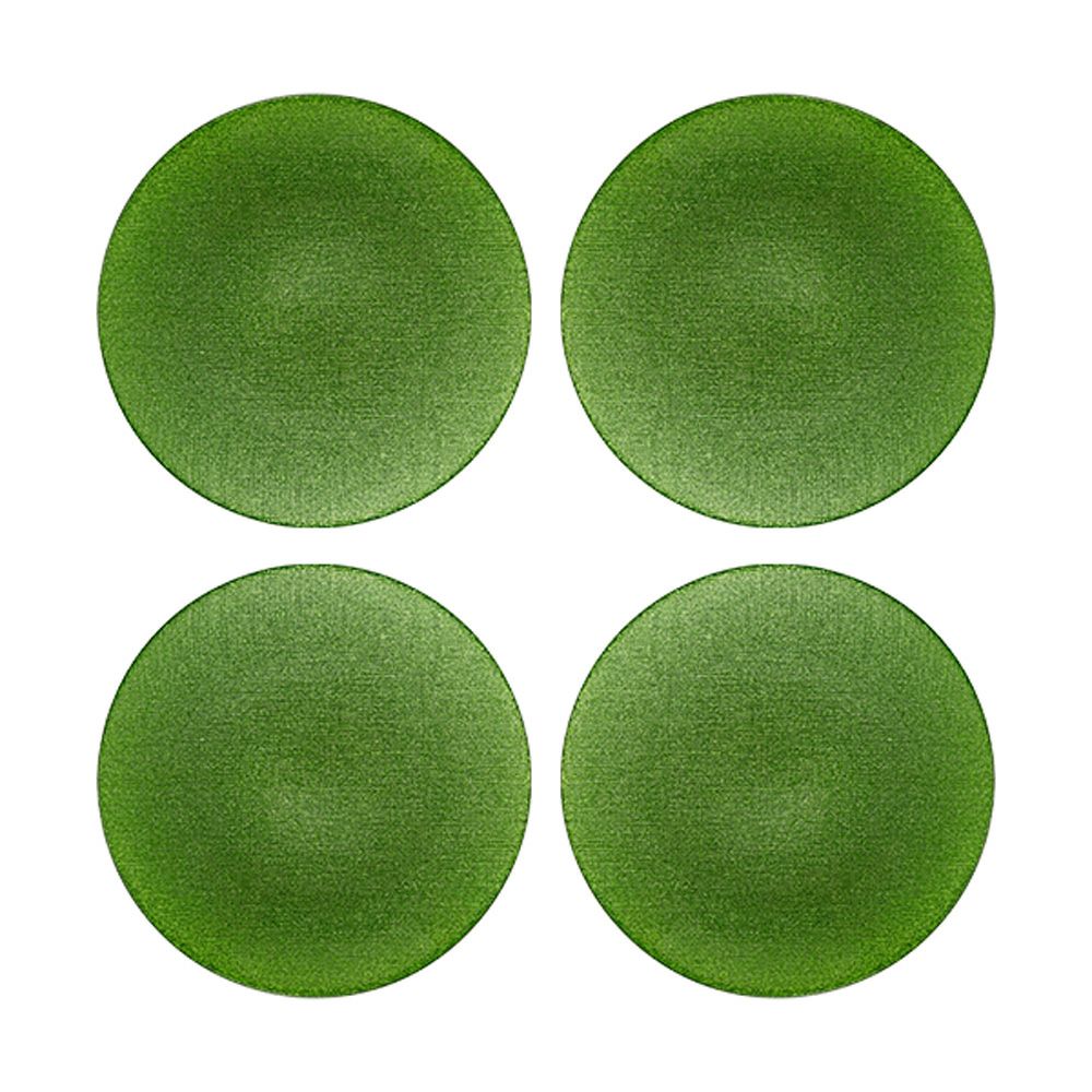 Vetro Felice ヴェトロ フェリーチェ グリッター プレート 21cm ライトグリーン 4枚セット