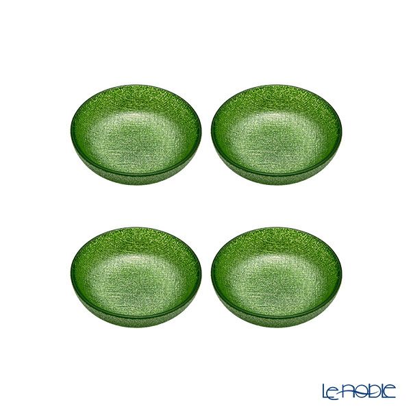 Vetro Felice ヴェトロ フェリーチェ グリッター ミニプレート／豆皿 9cm ライトグリーン 4枚セット