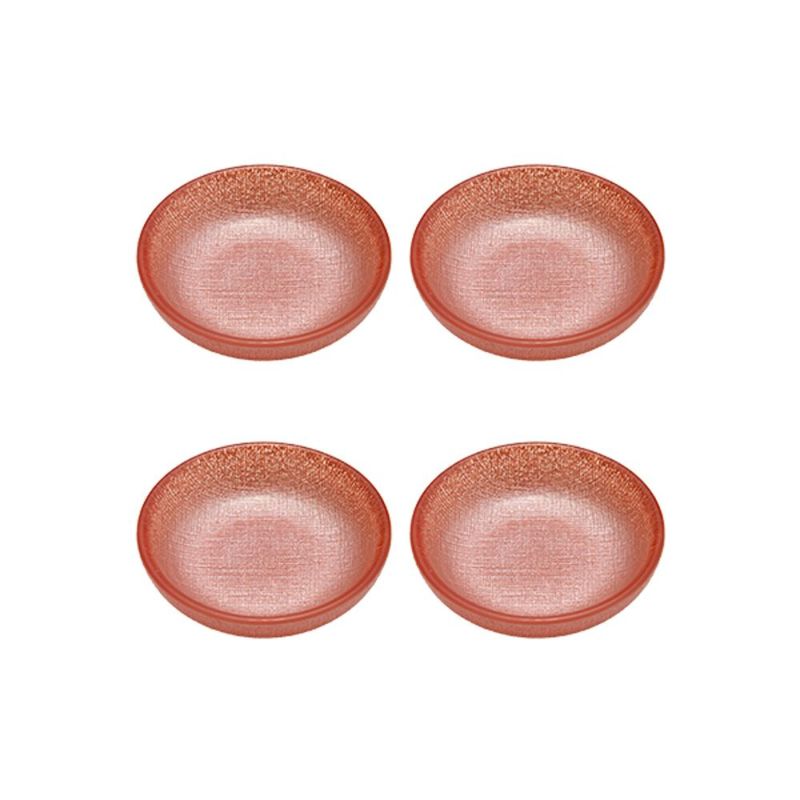Vetro Felice ヴェトロ フェリーチェ グリッター ミニプレート／豆皿 9cm ヴィンテージローズピンク 4枚セット