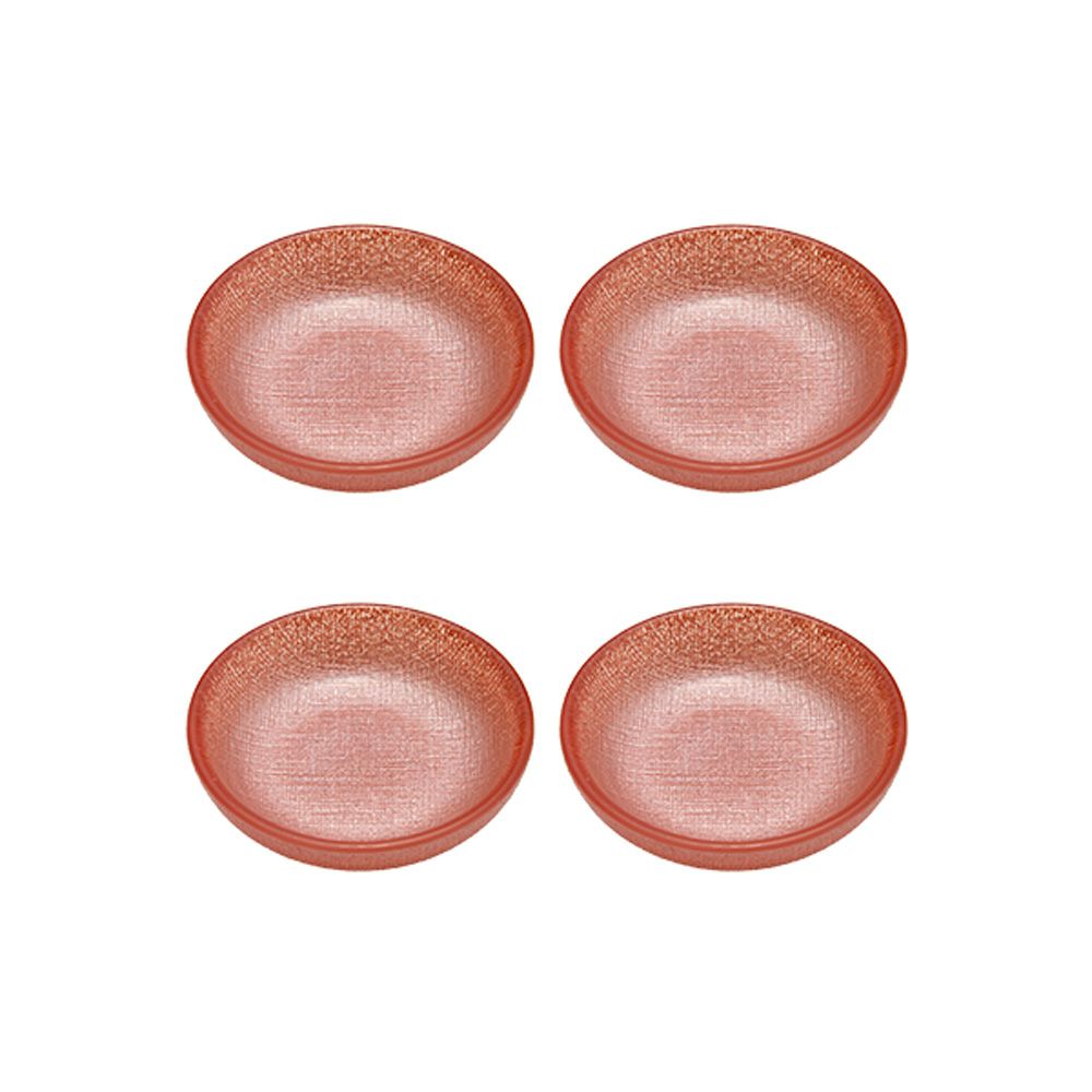 Vetro Felice ヴェトロ フェリーチェ グリッター ミニプレート／豆皿 9cm ヴィンテージローズピンク 4枚セット