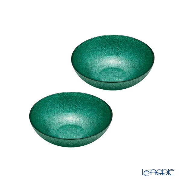 Vetro Felice ヴェトロ フェリーチェ グリッター ロウボウル 14cm アクアブルー ペア