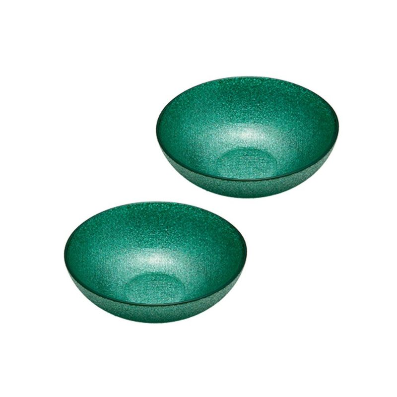 Vetro Felice ヴェトロ フェリーチェ グリッター ロウボウル 14cm アクアブルー ペア