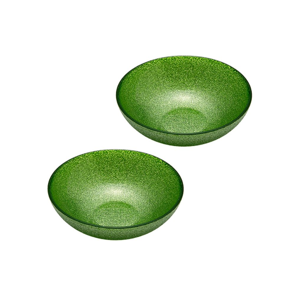 Vetro Felice ヴェトロ フェリーチェ グリッター ロウボウル 14cm ライトグリーン ペア