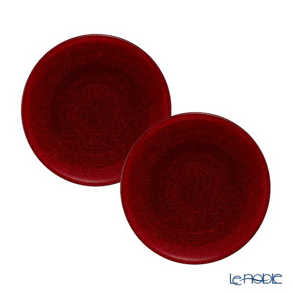 Vetro Felice ヴェトロ フェリーチェ グリッター プレート 17cm レッド 323917B G003 ペア