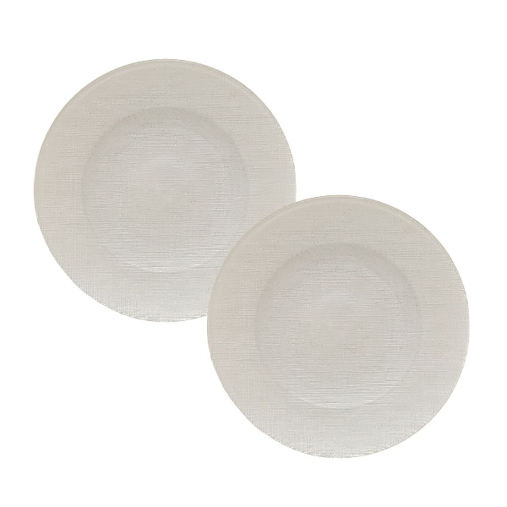 Vetro Felice ヴェトロ フェリーチェ グリッター プレート 17cm ホワイト 323917B G014 ペア