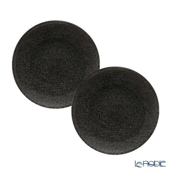 Vetro Felice ヴェトロ フェリーチェ グリッター プレート 17cm ダークグレイ 323917B G019 ペア