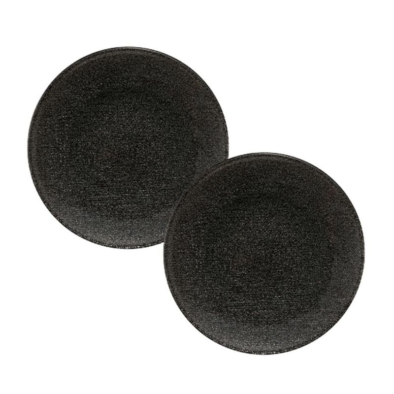 Vetro Felice ヴェトロ フェリーチェ グリッター プレート 17cm ダークグレイ 323917B G019 ペア