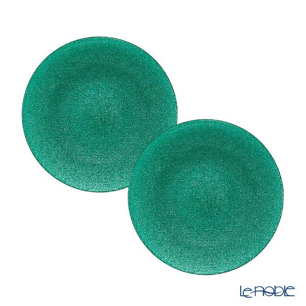 Vetro Felice ヴェトロ フェリーチェ グリッター プレート 17cm アクアブルー 323917B G053 ペア