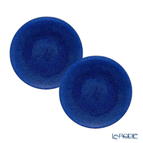 Vetro Felice ヴェトロ フェリーチェ グリッター プレート 17cm ダークブルー 323917B G059 ペア