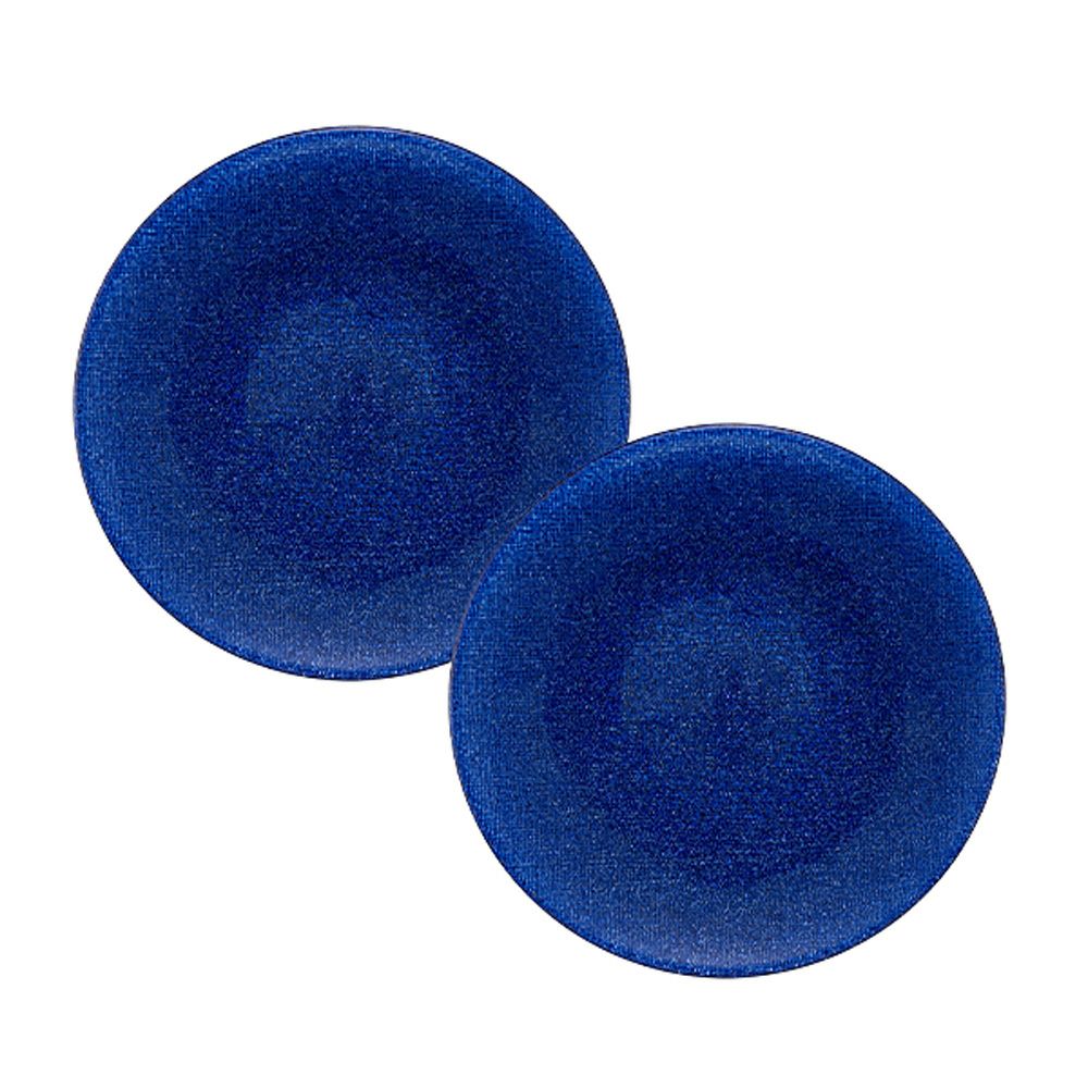 Vetro Felice ヴェトロ フェリーチェ グリッター プレート 17cm ダークブルー 323917B G059 ペア