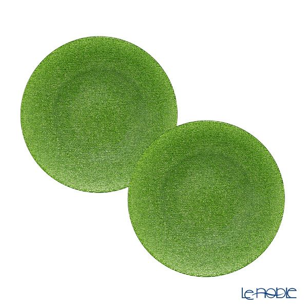 Vetro Felice ヴェトロ フェリーチェ グリッター プレート 17cm ライトグリーン 323917B G066 ペア