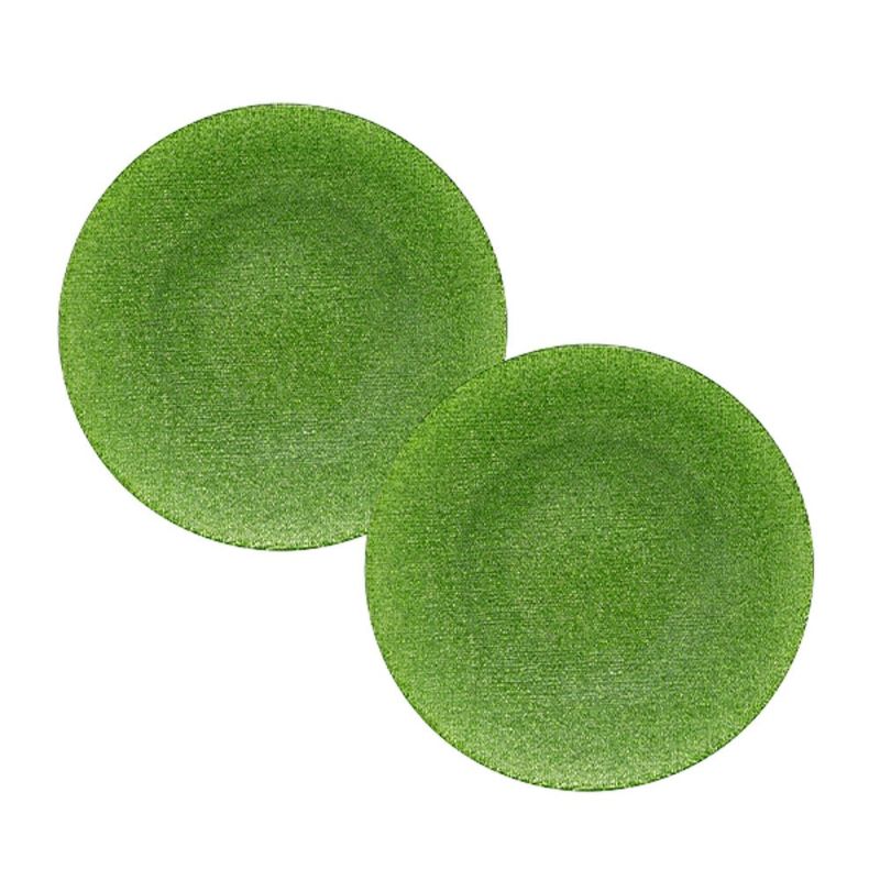 Vetro Felice ヴェトロ フェリーチェ グリッター プレート 17cm ライトグリーン 323917B G066 ペア