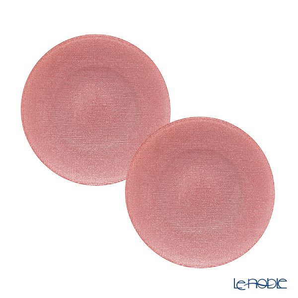 Vetro Felice ヴェトロ フェリーチェ グリッター プレート 17cm ヴィンテージローズピンク 323917B G165 ペア