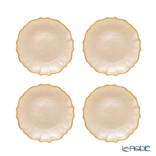 Vetro Felice ヴェトロ フェリーチェ パールクイーン プレート 16cm イエロー 4枚セット